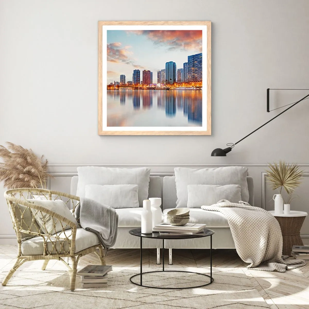 Plakat w ramie jasny dąb - Monumentalny spokój Paryża - 40x40 cm