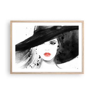 Plakat w ramie jasny dąb - Dama w czerni - 70x50 cm