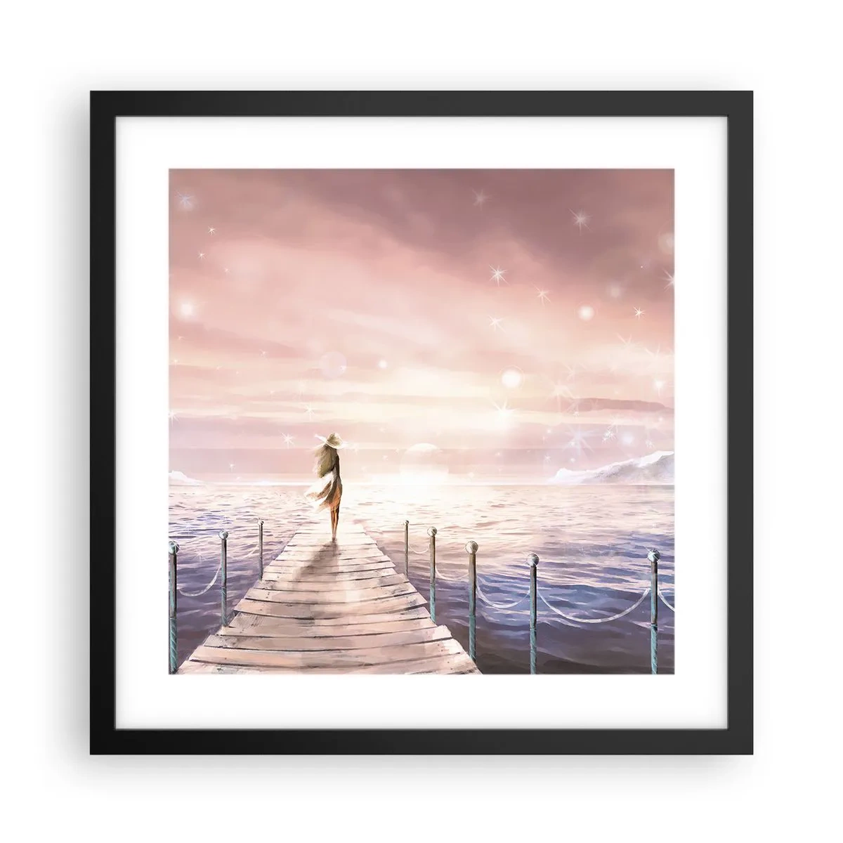 Plakat w czarnej ramie - W świetle marzenia - 40x40 cm
