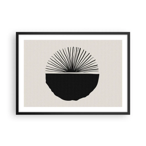 Plakat w czarnej ramie - Minimalistyczny czarny motyw na jasnym tle - 70x50cm - Wachlarz możliwości - Nowoczesna dekoracja ścienna do salonu i sypialni ARTTOR