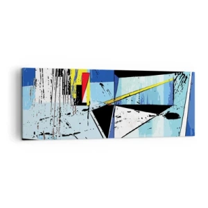 Obraz na płótnie - Abstrakcyjna geometryczna kompozycja w żywych kolorach - 140x50cm - Patrzeć na świat pod kątem... - Nowoczesna dekoracja ścienna do salonu i sypialni ARTTOR