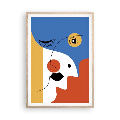 Plakat w ramie jasny dąb - Portret zdekonstruowany - 70x100 cm