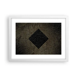 Plakat w białej ramie - Geometria w stylu glamour - 40x30 cm