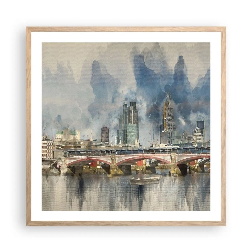 Plakat w ramie jasny dąb - Londyn w całej okazałości - 60x60 cm