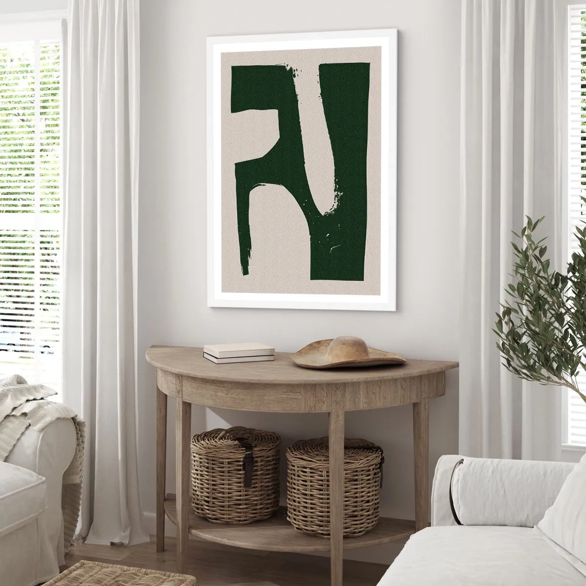 Plakat w białej ramie - Zatoki bieli - 70x100 cm