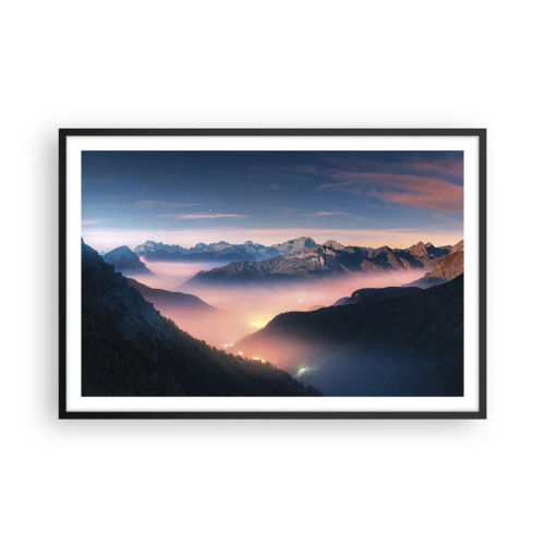 Plakat w czarnej ramie - Światło w dolinach - 91x61 cm