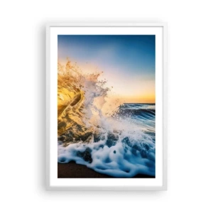 Plakat w białej ramie - Zabawa na piasku - 50x70 cm