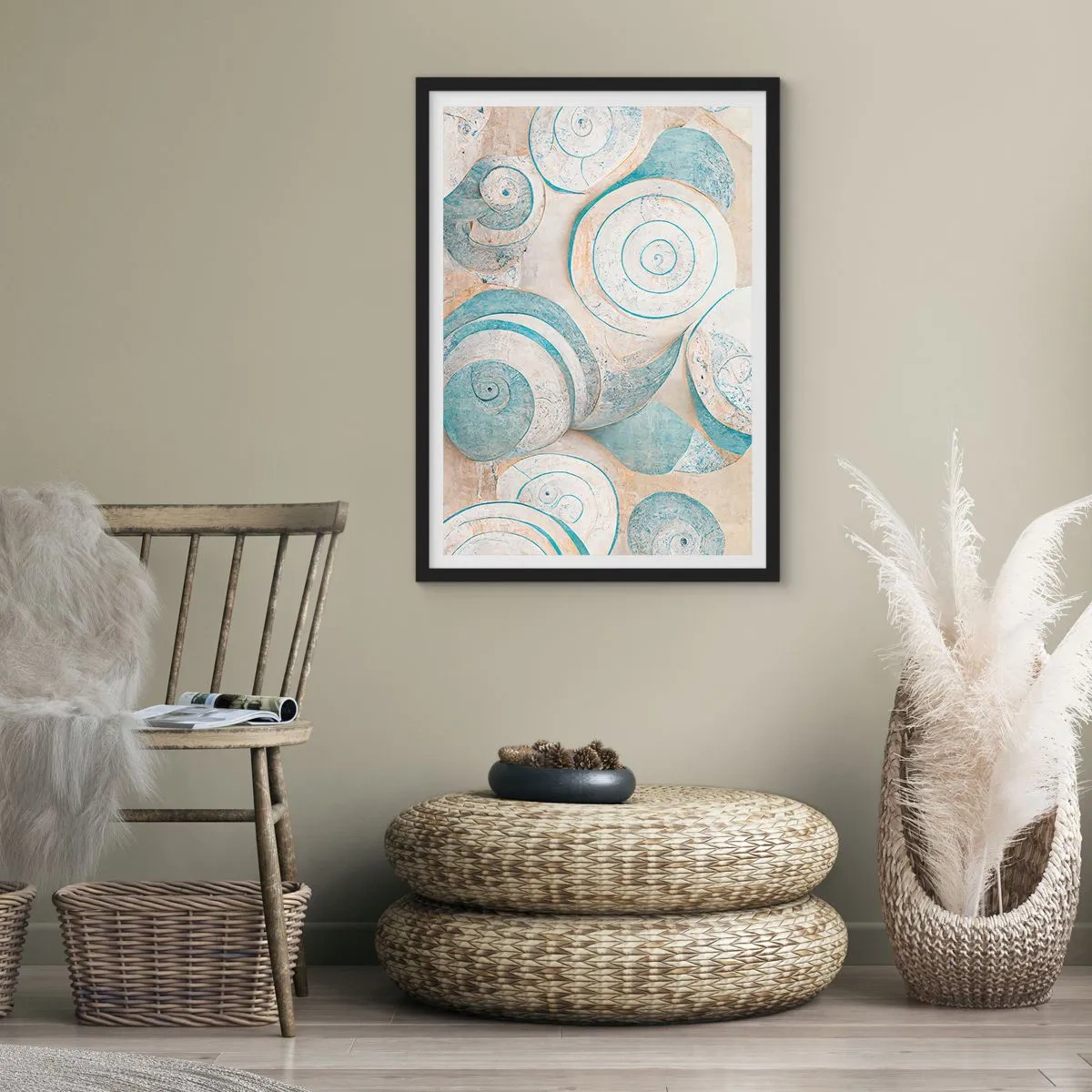 Plakat w czarnej ramie - Co kryje muszla? - 70x100 cm