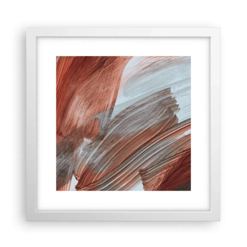 Plakat w białej ramie - Abstrakcja jesienna i wietrzna - 30x30 cm