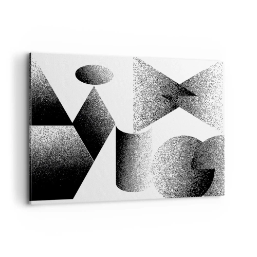 Obraz na płótnie - Geometria złożona z kątów i owalnych kształtów - 100x70cm - Kąty i owale - Nowoczesna dekoracja ścienna do salonu, kuchni i sypialni ARTTOR