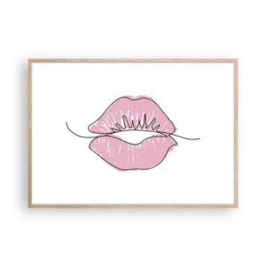 Plakat w ramie jasny dąb - Gotowy do pocałunku? - 100x70 cm