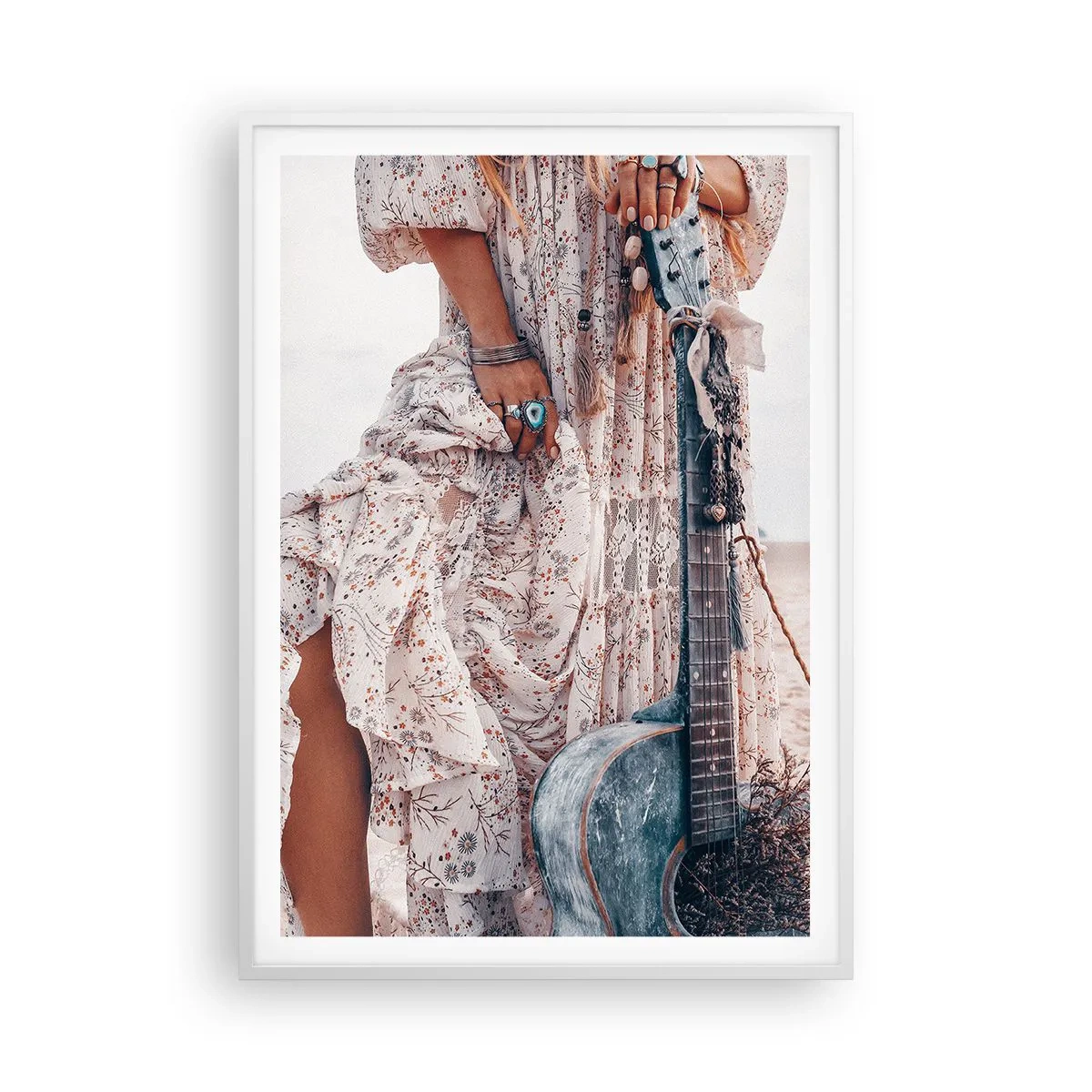 Plakat w białej ramie - Dzieci kwiaty w drodze - 70x100 cm