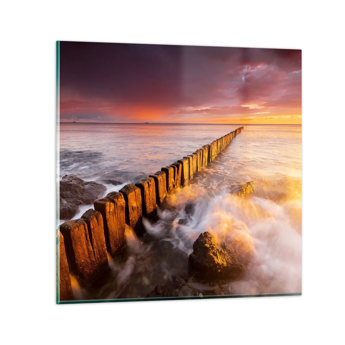 Obraz na szkle - Łagodność fal - 60x60 cm