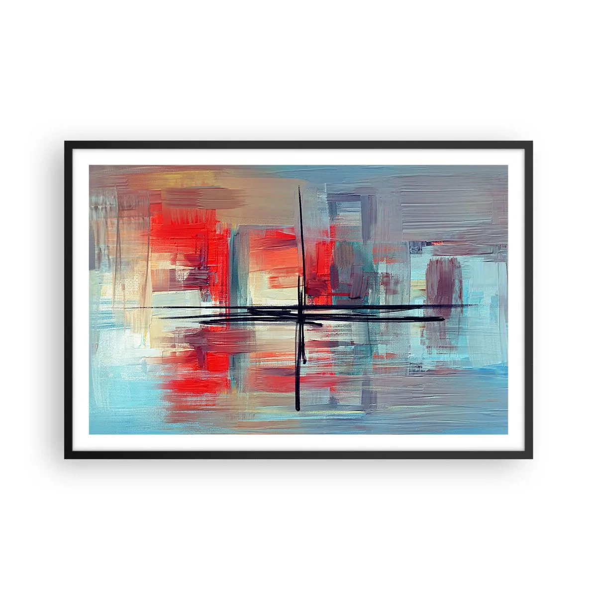 Plakat w czarnej ramie - Pejzaż w nieznanym wymiarze - 91x61 cm