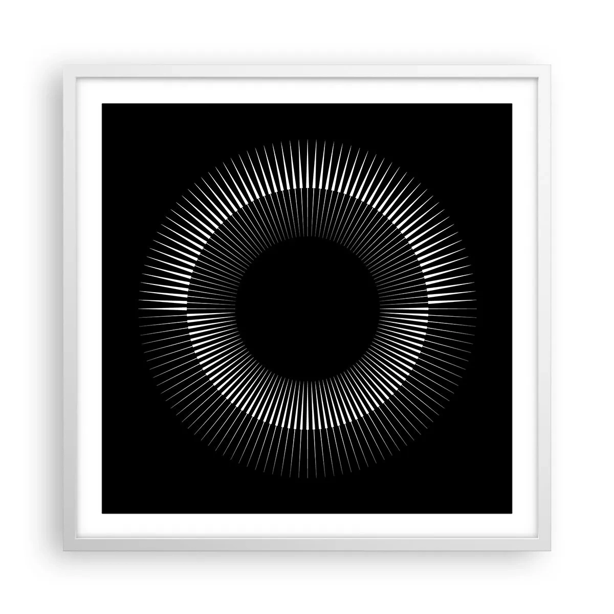Plakat w białej ramie - Czarne Słońce - 60x60 cm