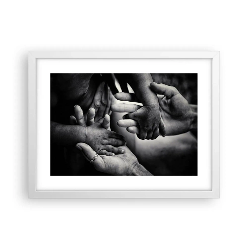 Plakat w białej ramie - Być człowiekiem - 40x30 cm