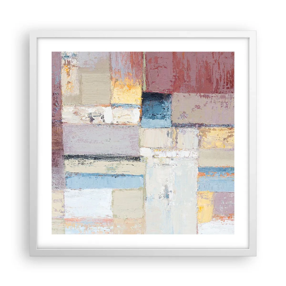 Plakat w białej ramie - Spokój geometrii - 50x50 cm