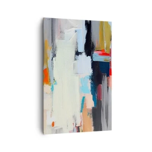 Obraz na płótnie - Kolorowa abstrakcja z dynamicznymi pociągnięciami pędzla - 80x120cm - Jest metoda? - Nowoczesna dekoracja ścienna do salonu i sypialni ARTTOR