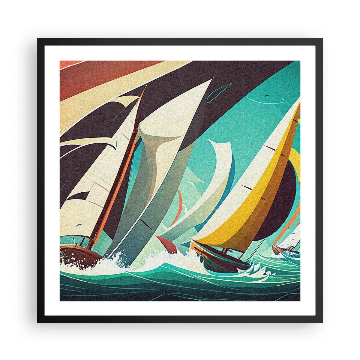 Plakat w czarnej ramie - Z żywiołami za pan brat - 60x60 cm