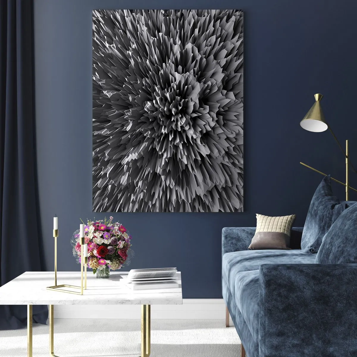 Obraz na szkle - Abstrakcyjna struktura w odcieniach szarości - 70x100cm - Już ostrzej się nie da - Nowoczesna dekoracja ścienna do salonu i sypialni ARTTOR