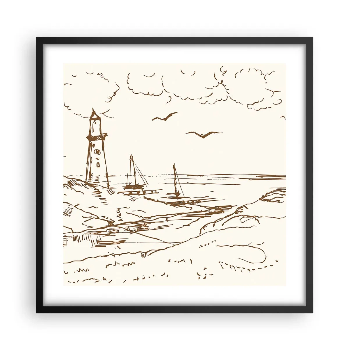 Plakat w czarnej ramie - Zarys wspomnienia lata - 50x50 cm