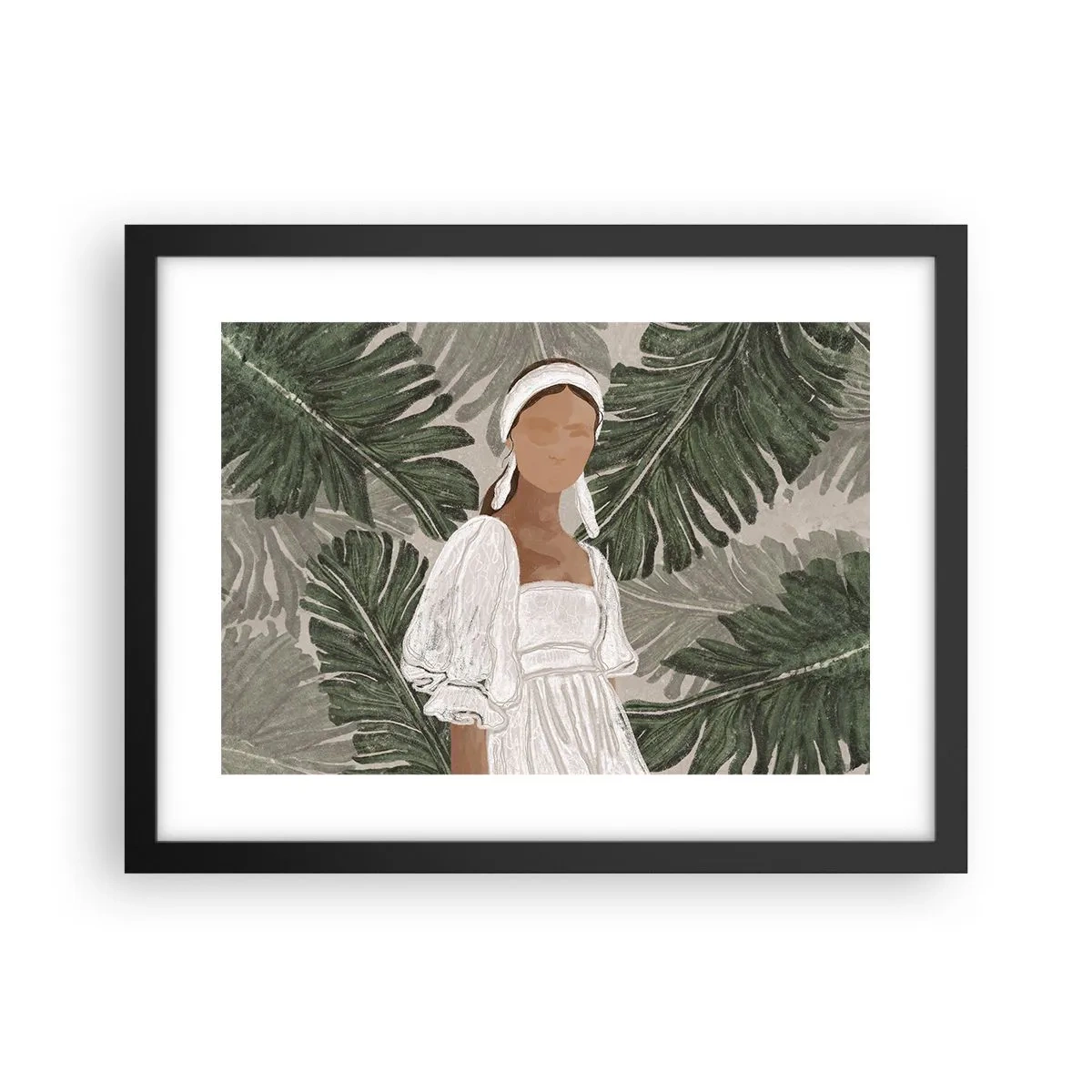 Plakat w czarnej ramie - Portret egzotyczny - 40x30 cm