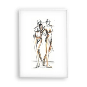 Plakat w białej ramie - Studium wdzięku - 70x100 cm