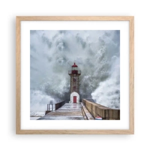 Plakat w ramie jasny dąb - Ryk wód, szum zawiei - 40x40 cm