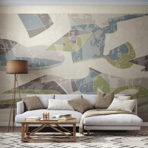 Fototapeta Standard Eco - Kompozycja za szybą - Kształty, Abstrakcja, Pastelowe - 450x315 cm