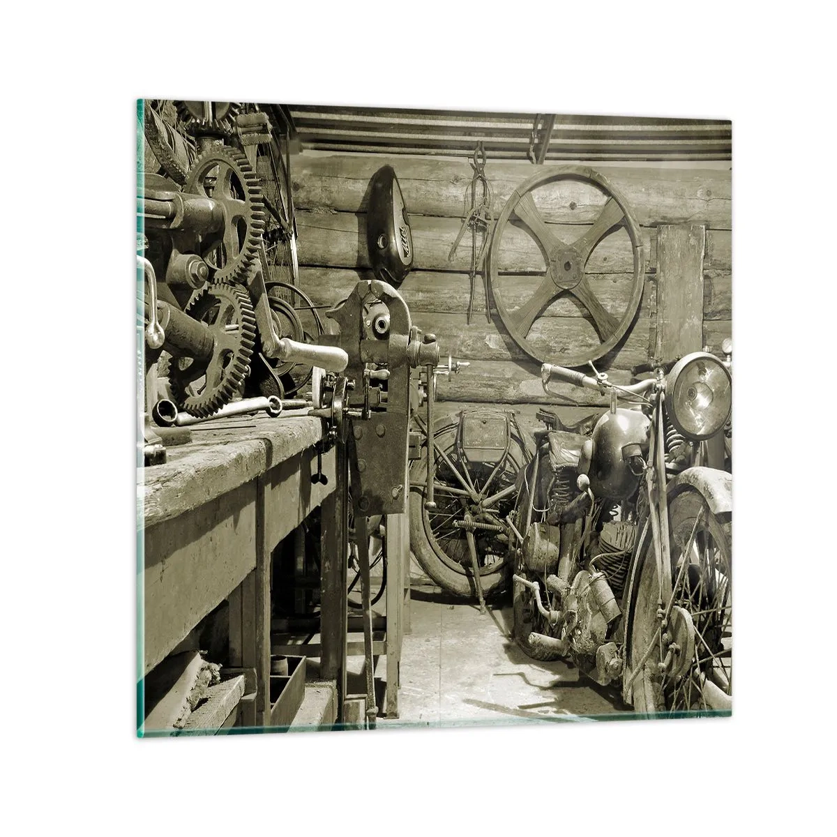 Obraz na szkle - W szopie wuja Władka - 60x60 cm