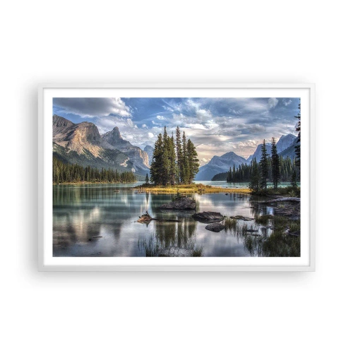Plakat w białej ramie - Nad wodą wielką i czystą… - 91x61 cm