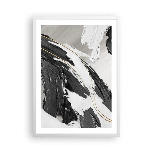 Plakat w białej ramie - Abstrakcja z rozmachem - 50x70 cm