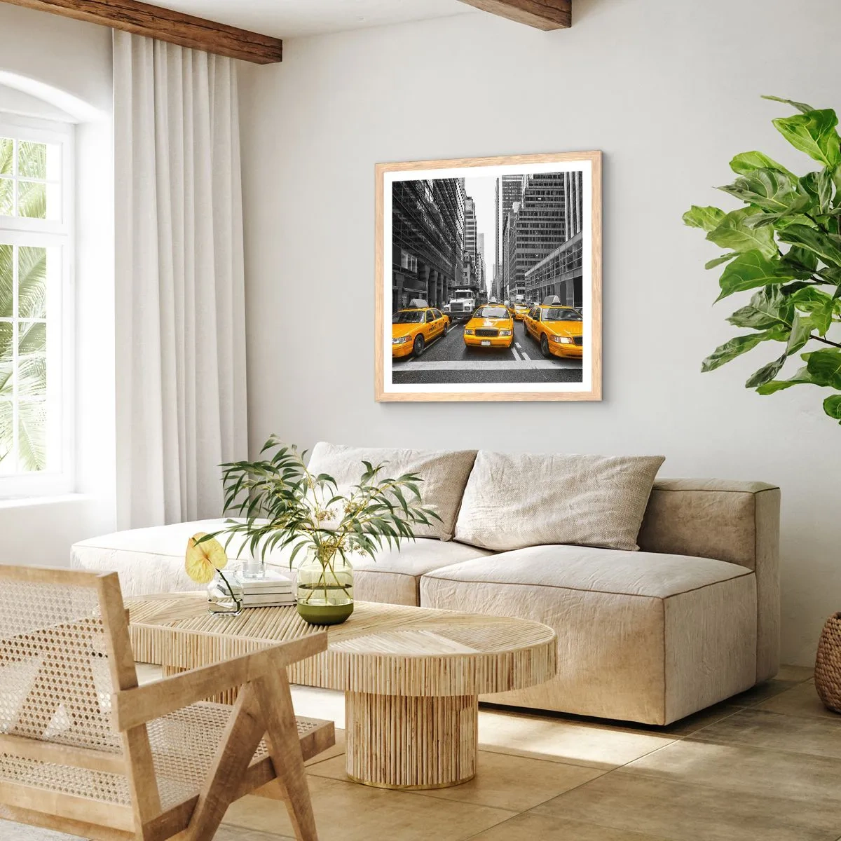 Plakat w ramie jasny dąb - To my ubarwiamy miasto - 60x60 cm