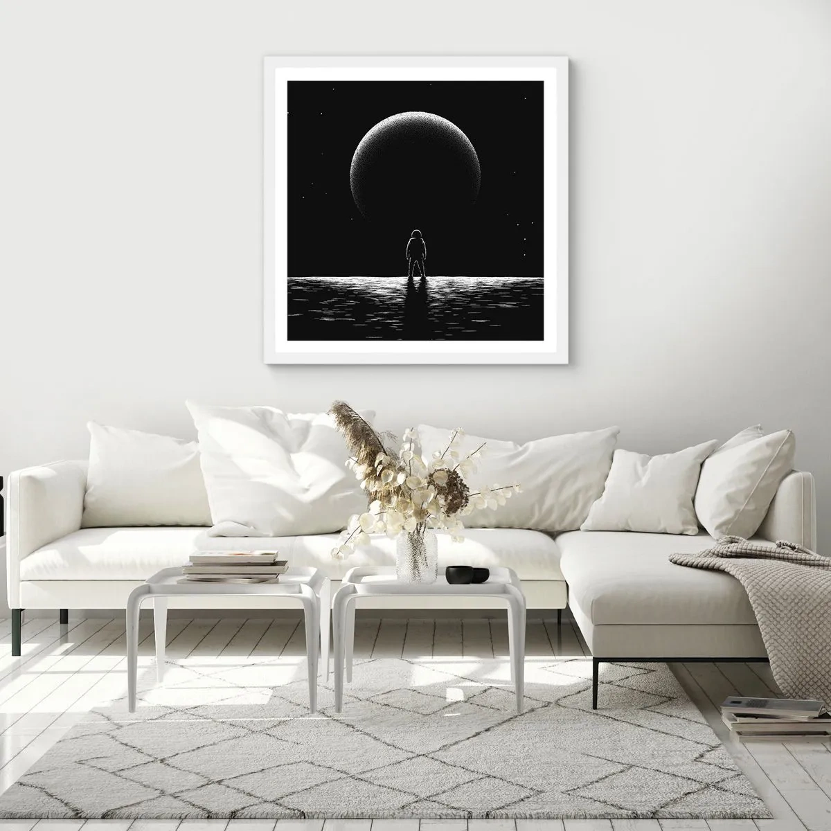 Plakat w białej ramie - Twarzą w twarz - 30x30 cm