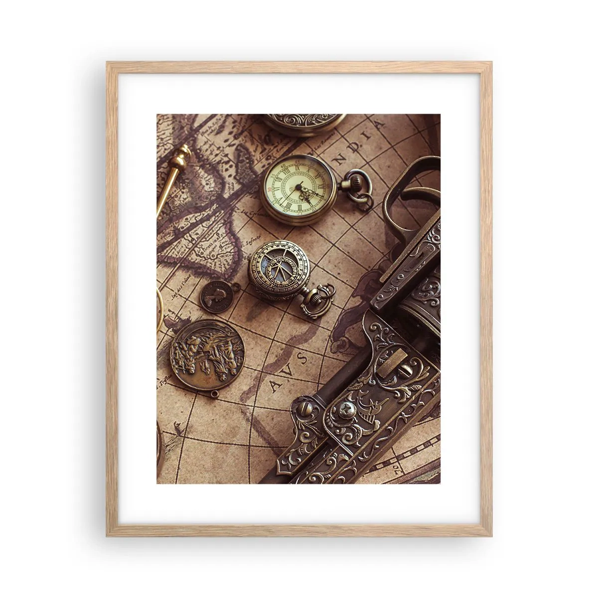 Plakat w ramie jasny dąb - Przygoda wzywa - 40x50 cm
