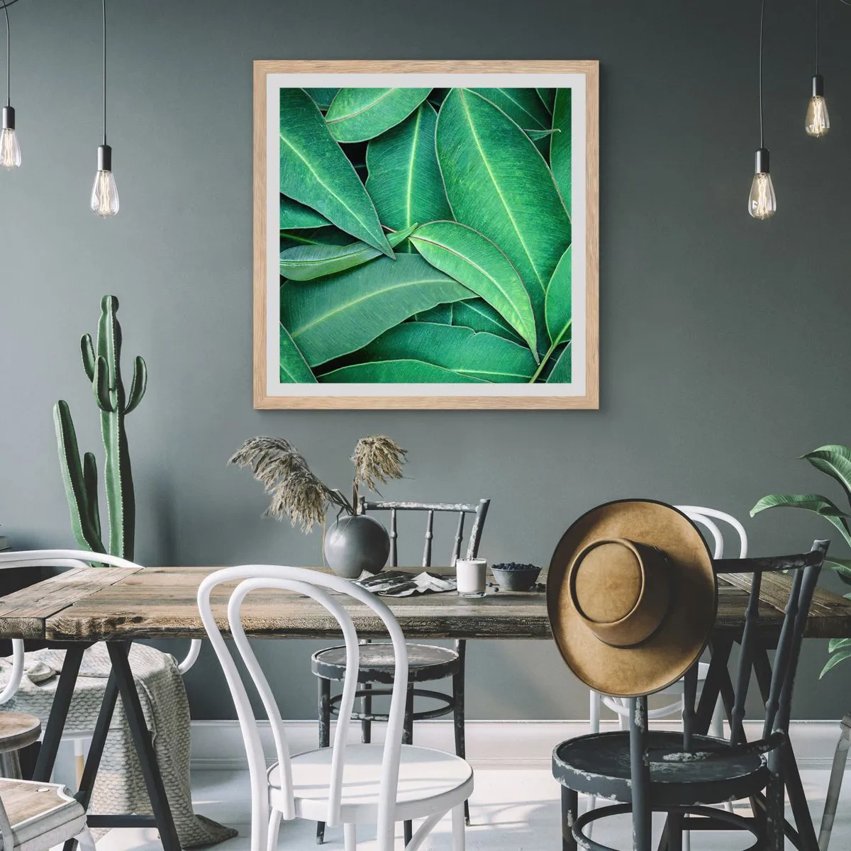 Plakat w ramie jasny dąb - Soczyste i świeże - 40x40 cm