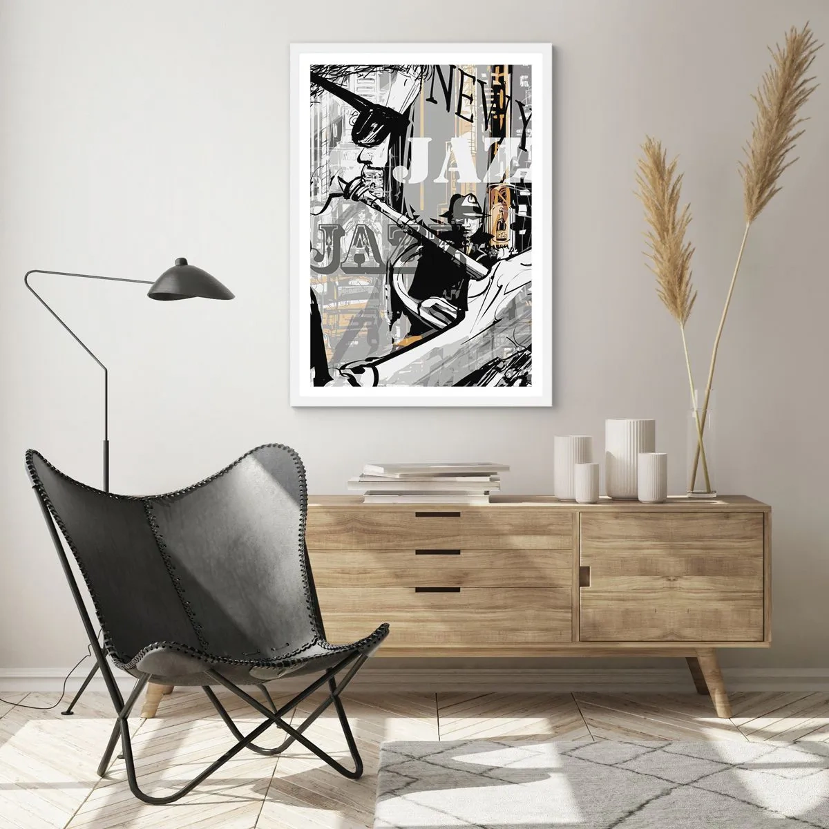 Plakat w białej ramie - W rytmie Nowego Jorku - 61x91 cm