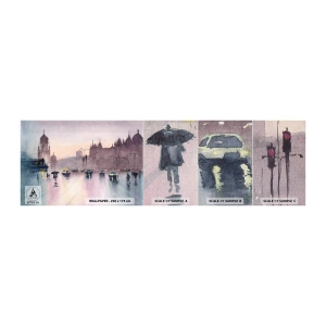 Fototapeta Próbka Premium Canvas - W deszczowej mgiełce - Miasto, Architektura, Zabytki - 100x30 cm