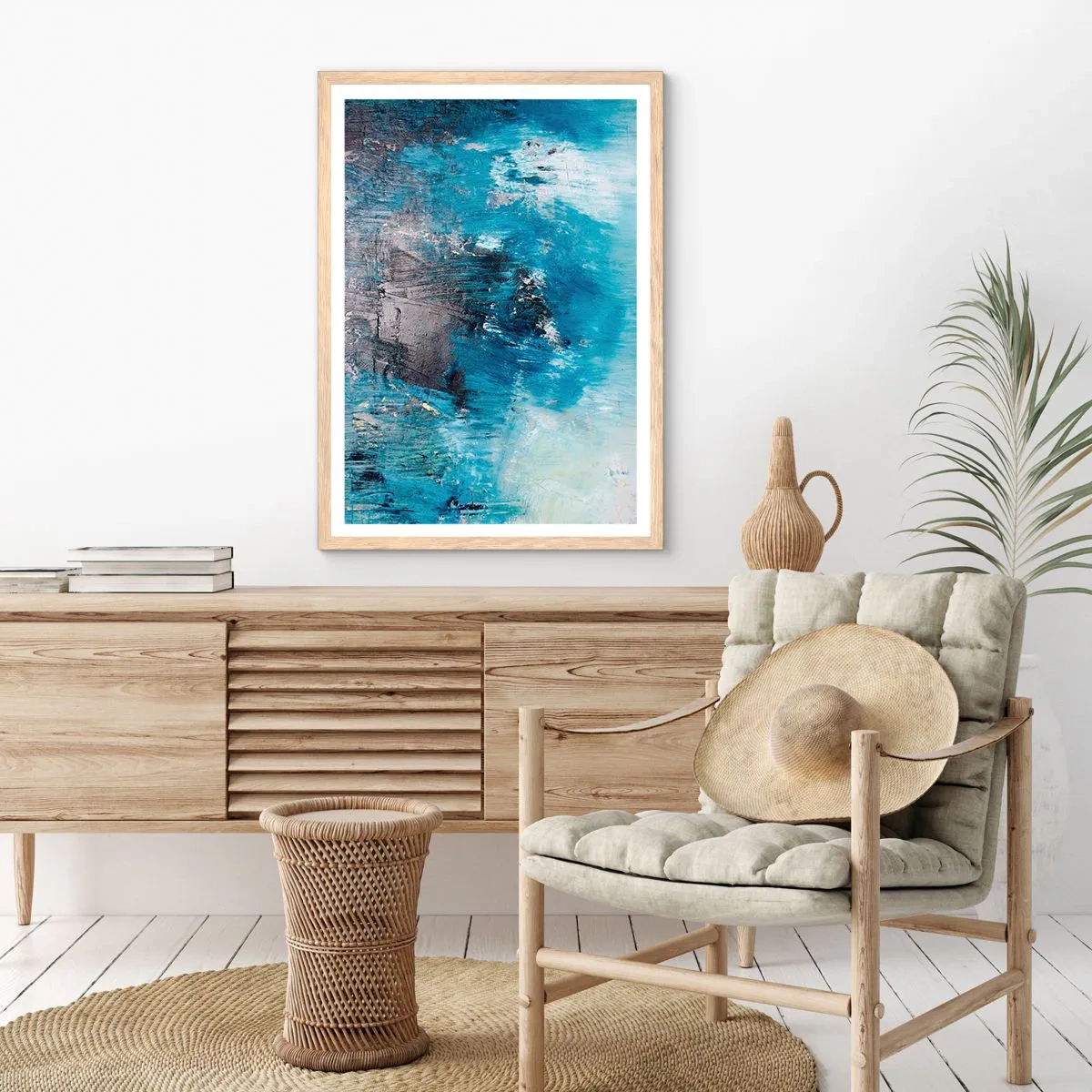 Plakat w ramie jasny dąb - Błękitna rapsodia - 50x70 cm