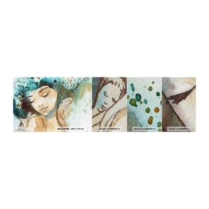 Fototapeta Próbka Premium Canvas - Lady in blue - Abstrakcja, Kobieta, Twarz Kobiety - 100x30 cm