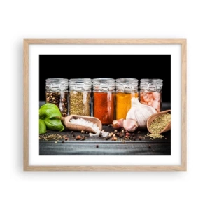 Plakat w ramie jasny dąb - Żeby życie miało smak - 50x40 cm