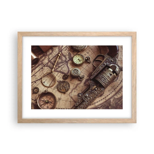 Plakat w ramie jasny dąb - Przygoda wzywa - 40x30 cm