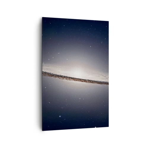 Obraz na płótnie - Spiralna galaktyka na tle gwiaździstego kosmosu - 80x120cm - Dawno temu w odległej galaktyce… - Nowoczesna dekoracja ścienna do salonu i sypialni ARTTOR