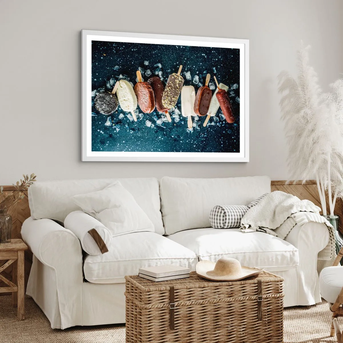 Plakat w białej ramie - Smak gorącego lata - 100x70 cm