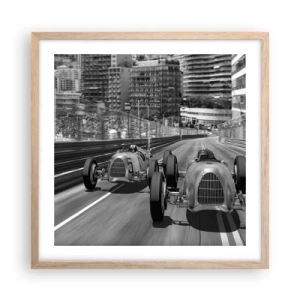 Plakat w ramie jasny dąb - Dawno temu w Monte Carlo - 50x50 cm