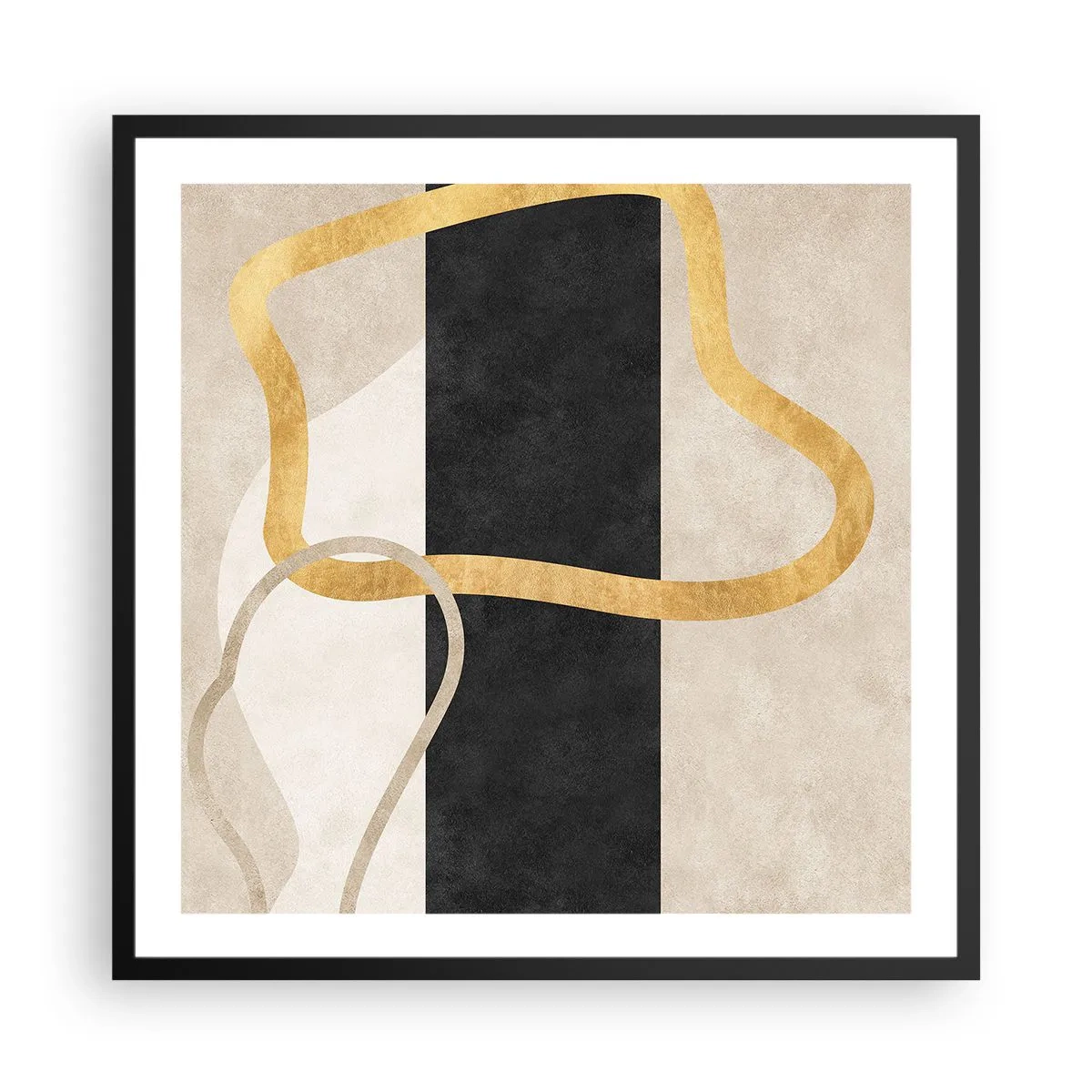 Plakat w czarnej ramie - Kształty zapętlone - 60x60 cm