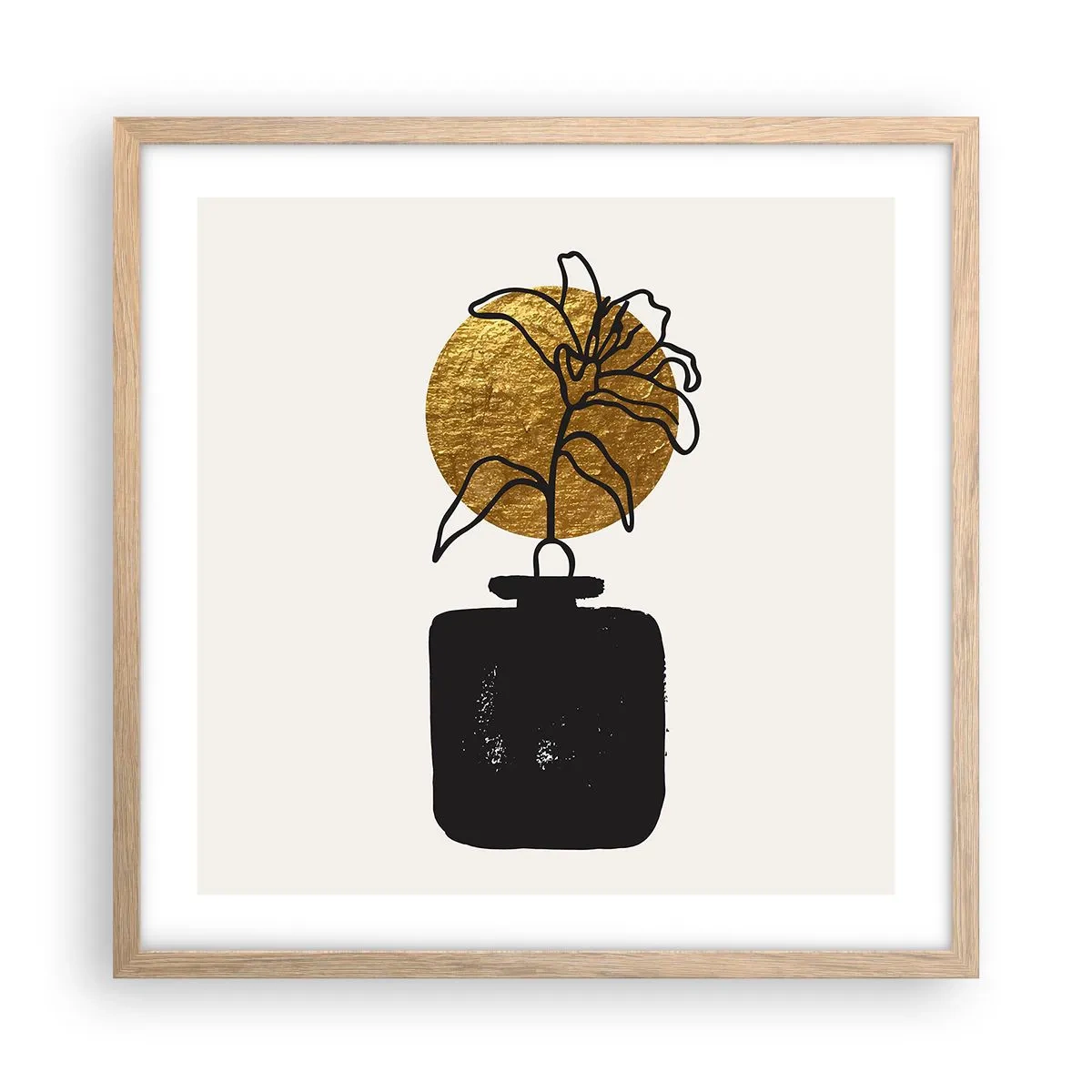 Plakat w ramie jasny dąb - Piękno na wagę złota - 50x50 cm