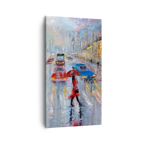 Obraz na płótnie - Deszczowe popołudnie w mieście - 45x80 cm