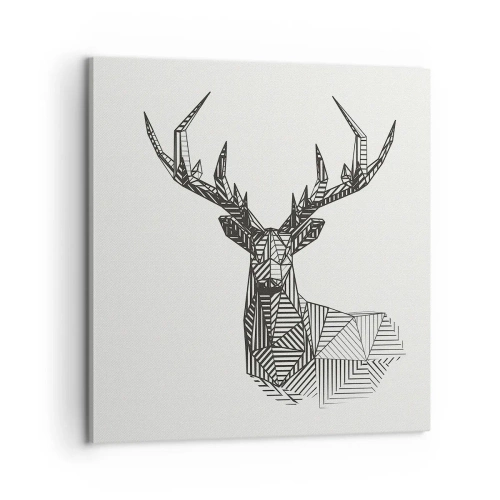 Obraz na płótnie - Jeleń w kubistycznym stylu - 60x60 cm