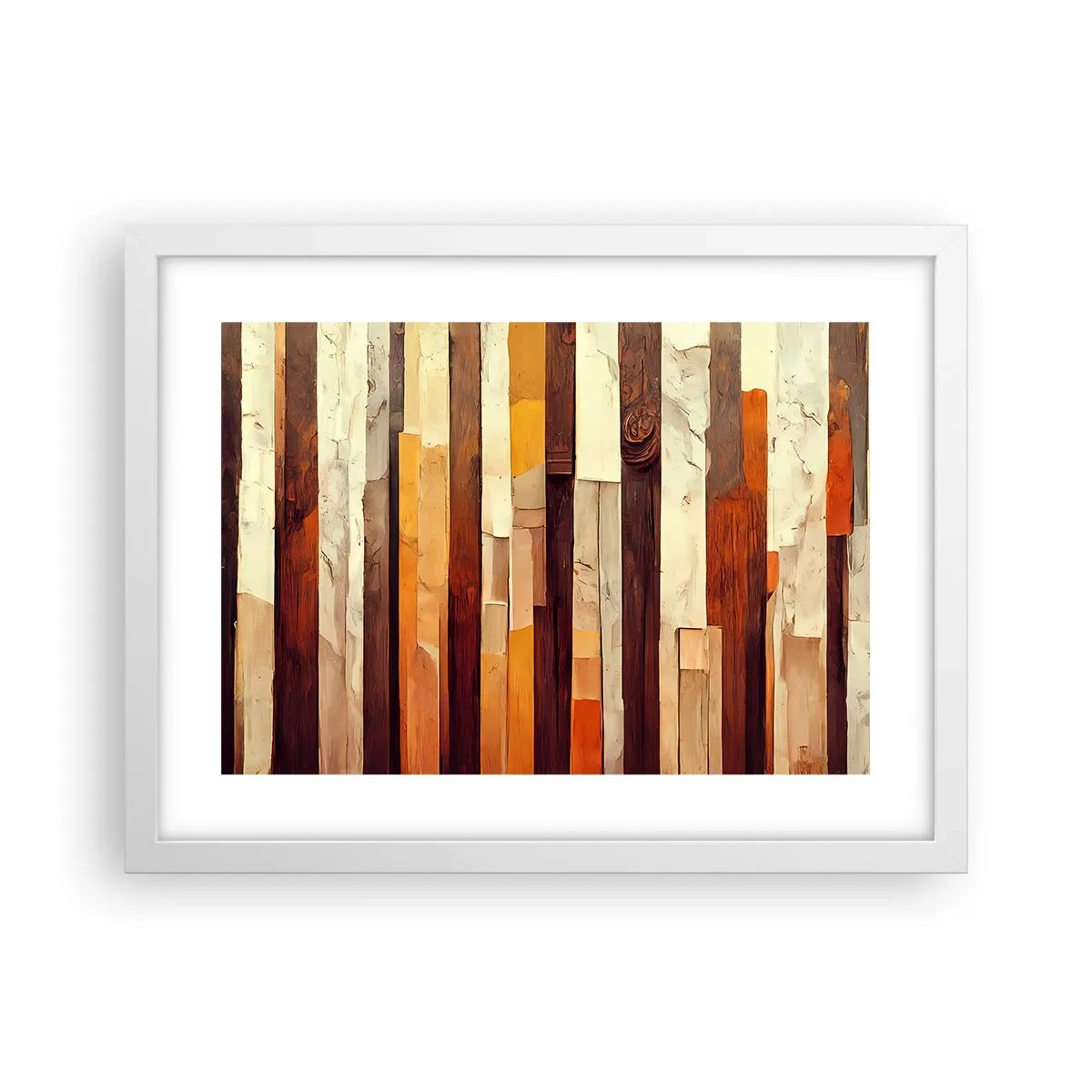Plakat w białej ramie - Hymn leśnych drzew - 40x30 cm